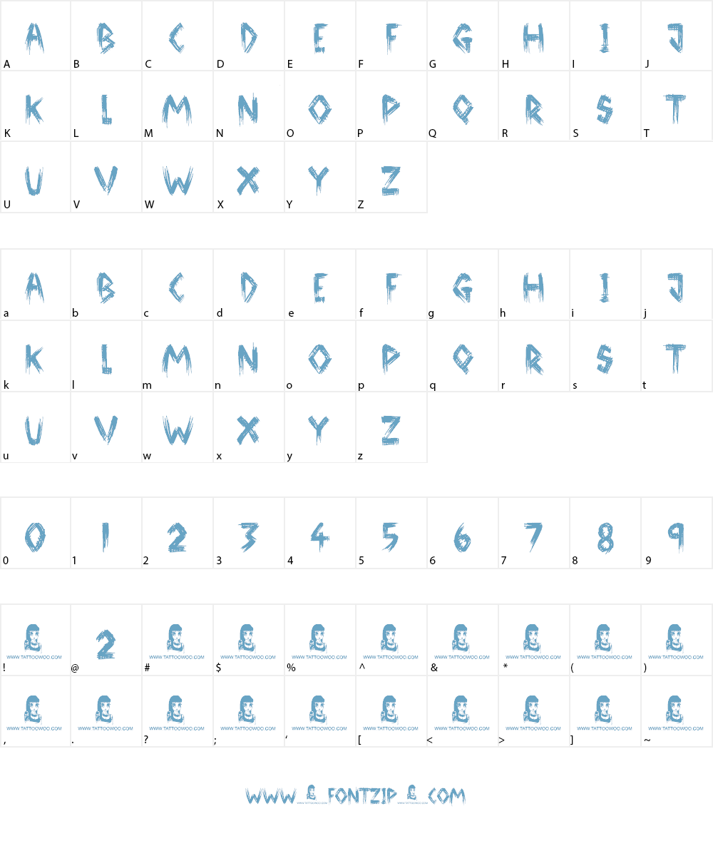 Broken Ground Font Character